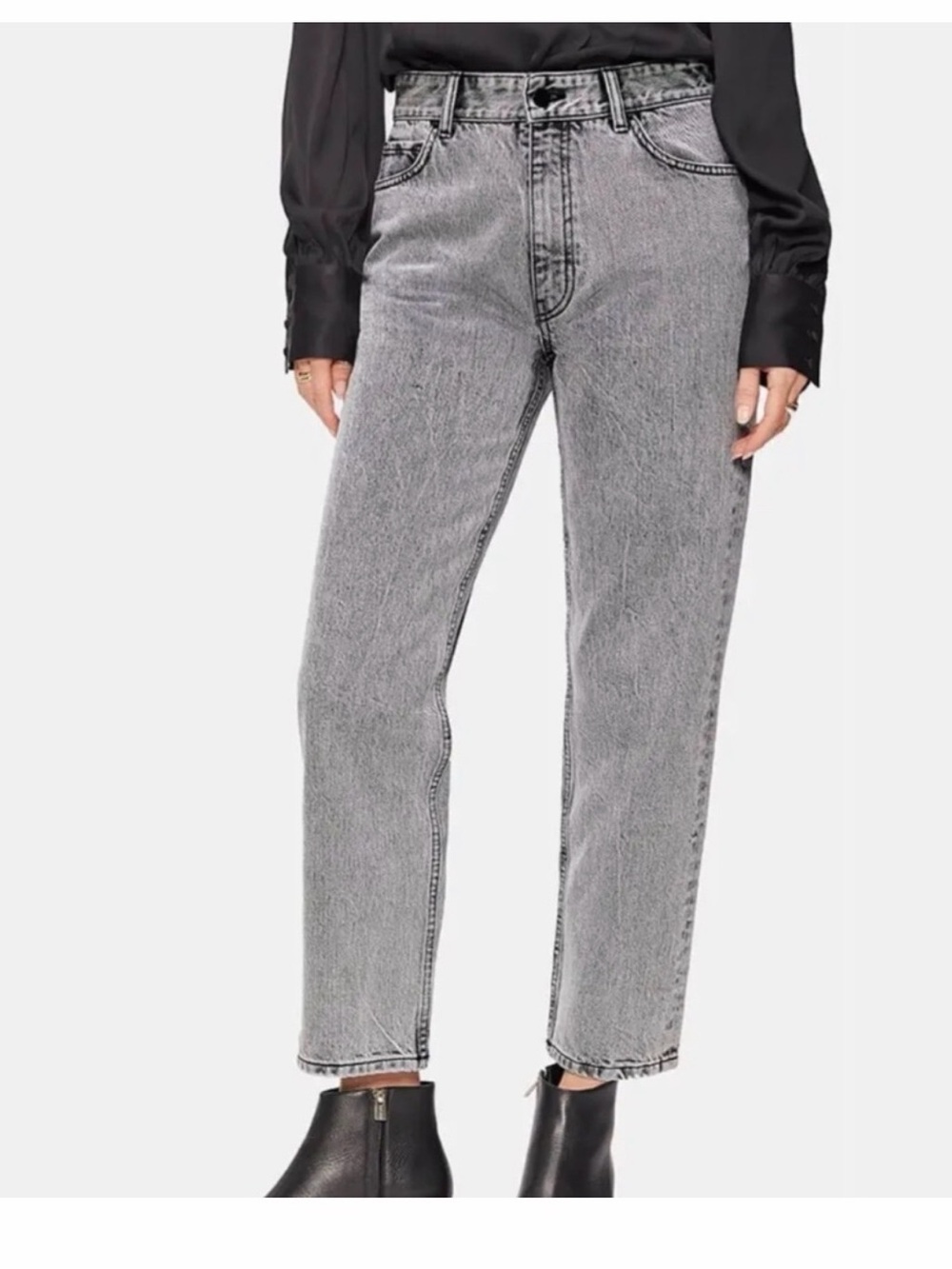 ANINE BING ETTA JEANS IN ACID WASH GREY  Size 26
